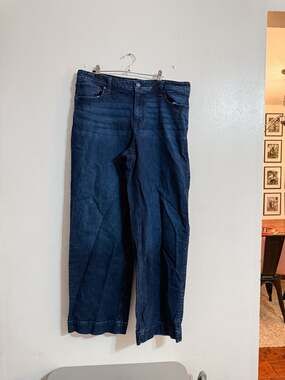 Maurices Women's High Rise Wide Leg Dark Wash Jeans